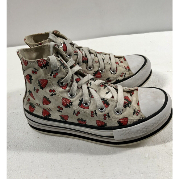Converse Chuck Taylor All Star Platform Eva Hi Strawberry AOP Girls SZ 12.5 - Picture 4 of 12